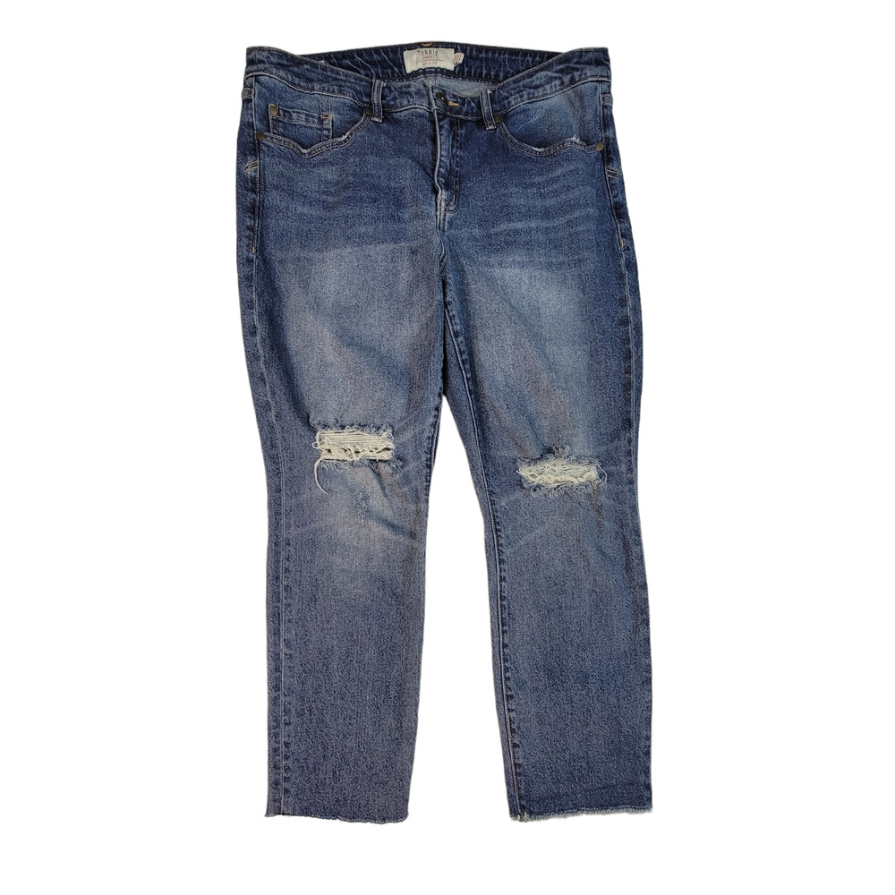 Torrid Womens Plus Jeans Size 16R High Rise Straight Denim Raw Hem First At Fit